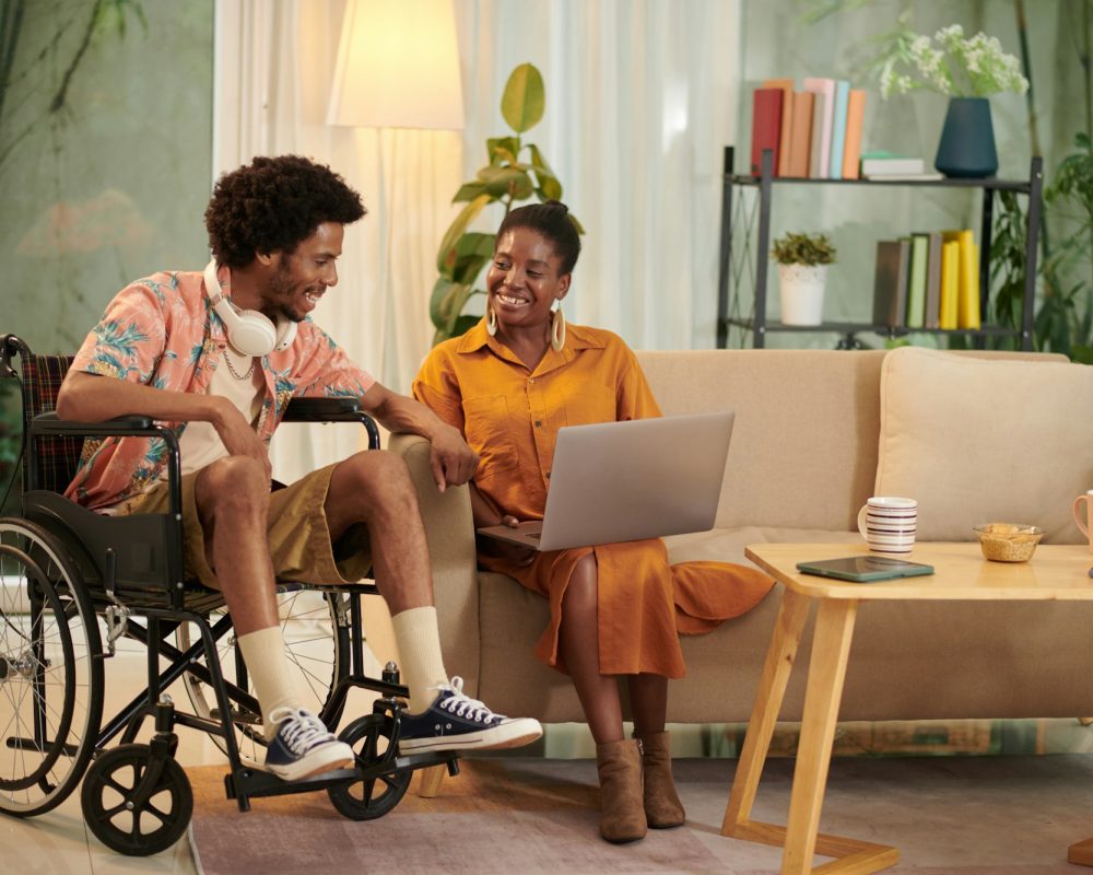 Man with Disability Visiting Friend